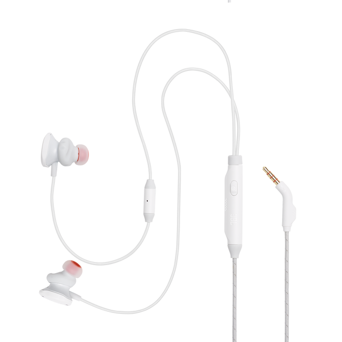 JBL Quantum 50 - White - Wired in-ear gaming headset with volume slider and mic mute - Detailshot 2 image number null